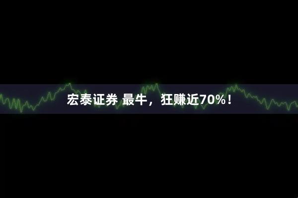 宏泰证券 最牛,狂赚近70%!