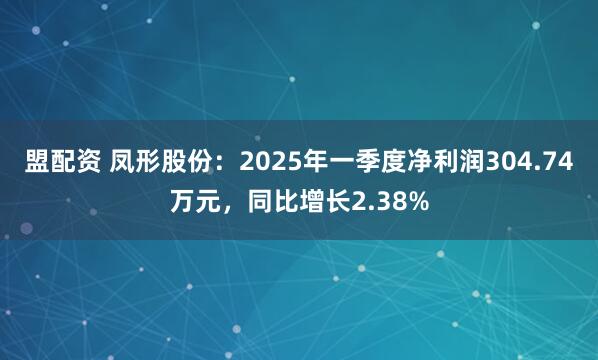 盟配资 凤形股份：2025年一季度净利润304.74万元，同比增长2.38%